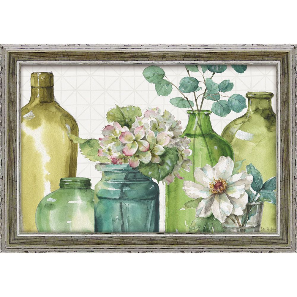 絵画 リサ オーディット「ミックス グリーン」/インテリア 額入り 油絵