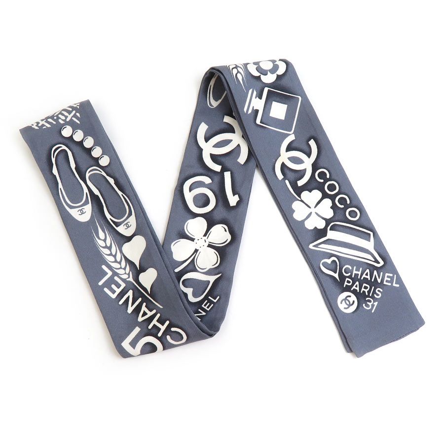 メロンバニー￣(=∵=)￣ ‼︎CHANEL シャネル ロゴリボンスカーフ シャネル CHANEL リボンスカーフ スカーフ