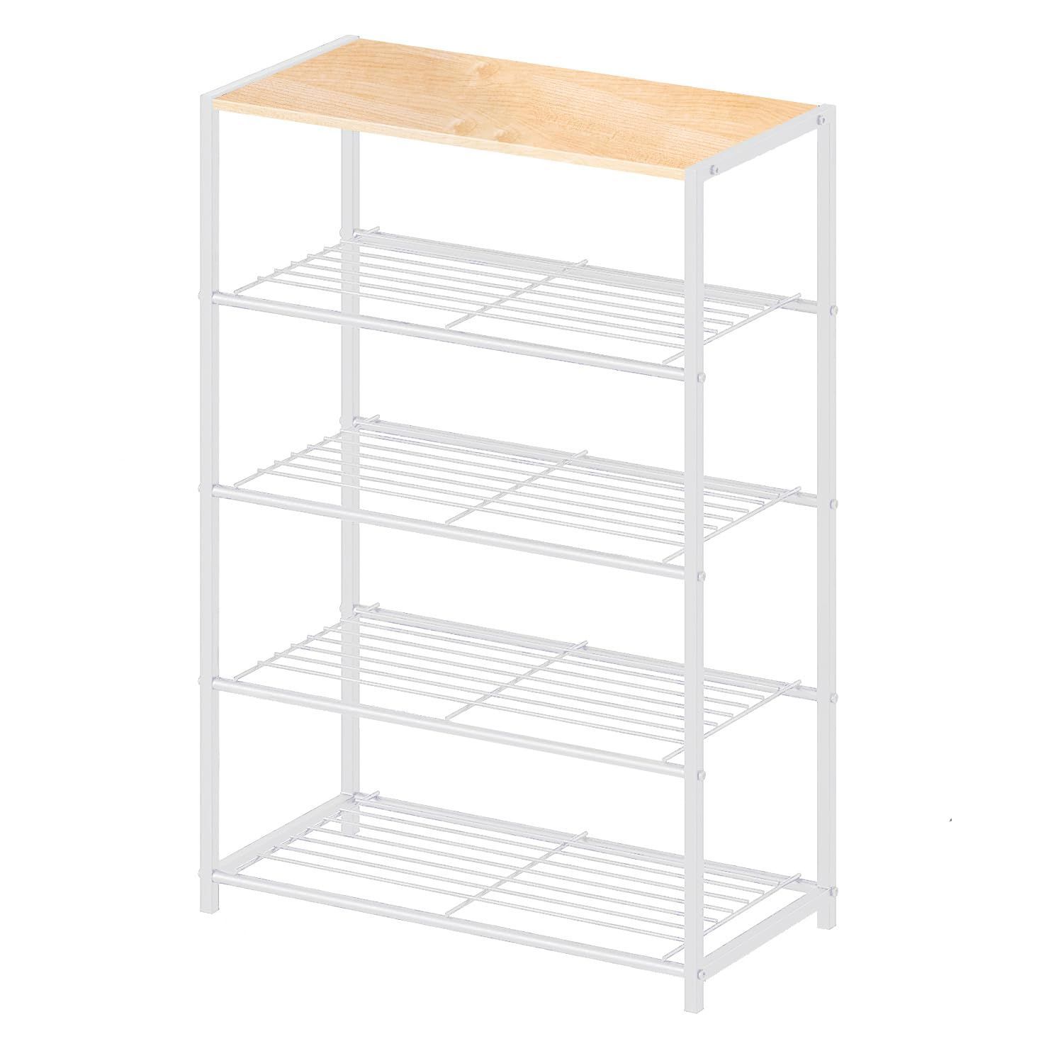 Size 5段_Color ホワイト Fainyearn シューズラック 5段 天板付き 玄関収納 靴箱 スリムシューズボックス 省スペース インテリア収納 下駄箱 薄型 隙間収納 収納棚 ホワイト 5段