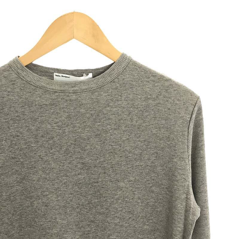美品】L'AppartementリブロングスリーブTシャツグレー