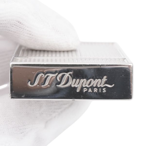 引き寄せる デュポン S.T.Dupont ローラガスライター ライン2 ダブルバーナー ブラゾン 紋章 シルバー 動く