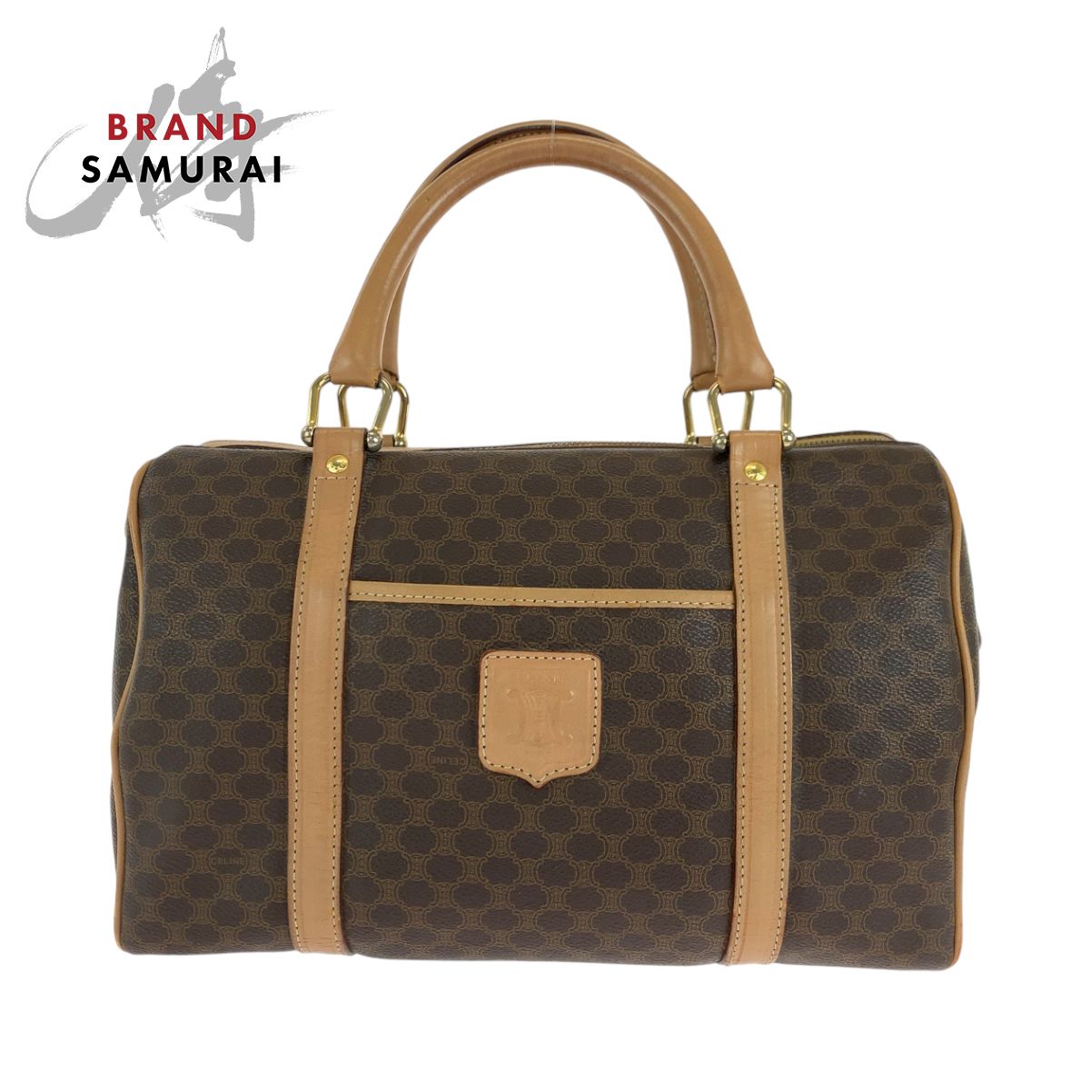 美品 CELINE セリーヌ ヴィンテージ マカダム ブラウン ゴールド金具 