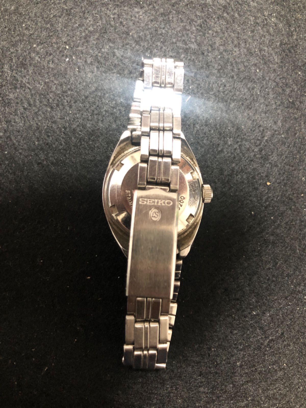 ジャンク品 SEIKO 2706-0020 レディース 自動巻き腕時計 21石 グリーン 