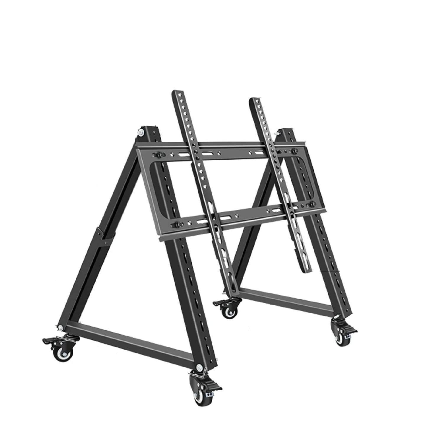 人気商品 展示スタンド 舞台スタンド VESAは100*100から400*400mm 耐荷重50KG スタンドキャスター付き 大型会議展示スタンド TV 角度調節 移動式三角スタンド 32-65インチLED液晶テレビ対応 キャスター付き 壁寄せテレビスタ