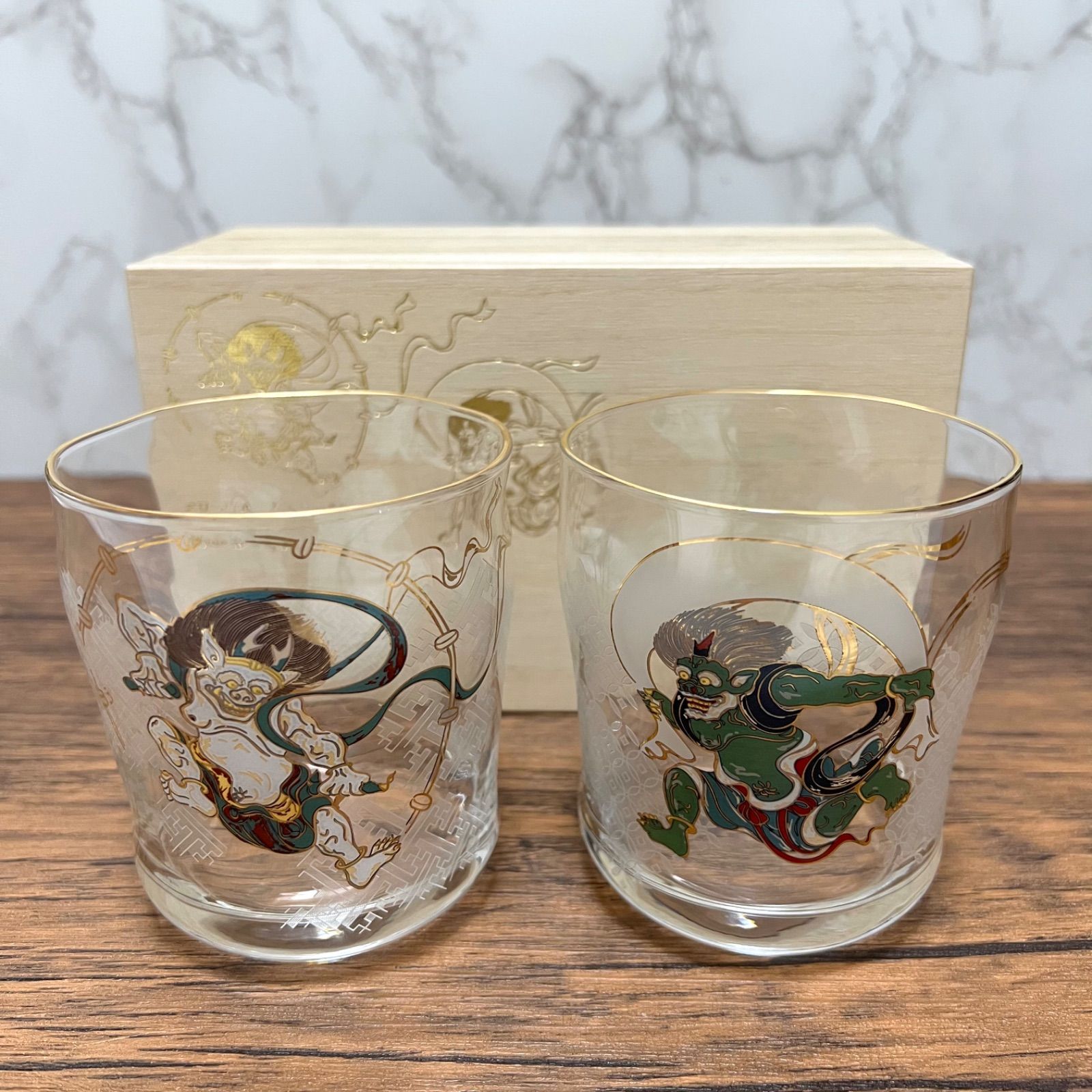 風神雷神 ロックグラス ペアセット アデリア 300ml - 雑貨Shop