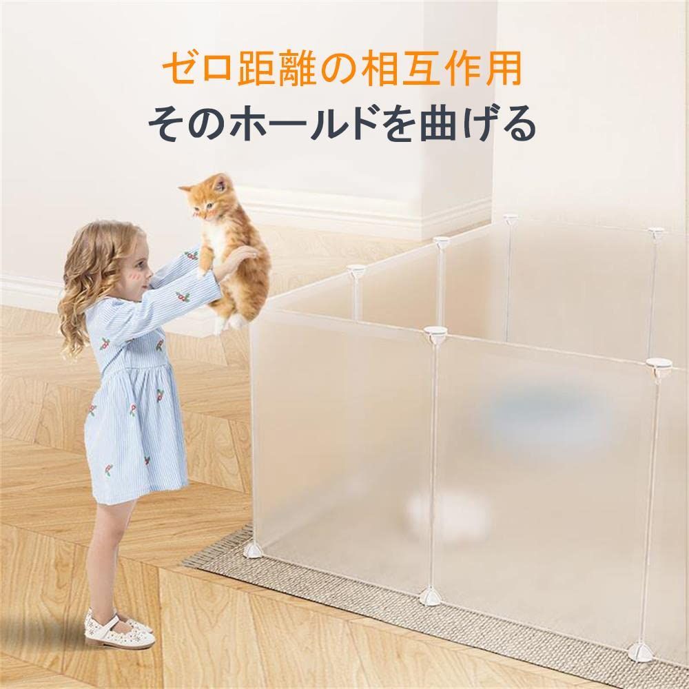 【フォロー割】ハリネズミ ハムスター 45×35cm うさぎ 小動物用柵 ペットフェンス 小型犬 猫 サークル ペットベビーサークル 12枚セットドア付き透明パネル 犬 自由 組み立てDIY ケージ 安定性良い 多用途 ペットサークル 簡易フェンス(ホワイト/