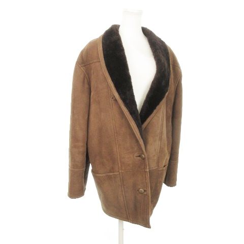 F.P Clint ムートンコート 本革 羊革 ラム シープスキン 40 L 茶 ブラウン |AH23 GY44 VIDAFM_ORG