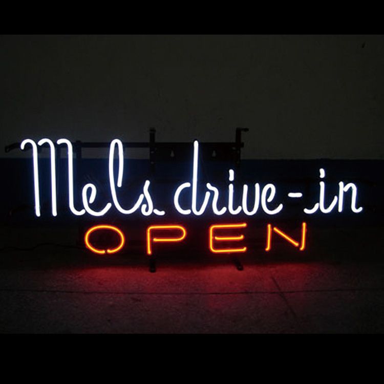 アメリカンネオンサイン ＜MEL'S DRIVE-IN メルズドライブイン＞サイズ：26×78cm ネオン管 ガレージング  アメリカ雑貨 アメリカン雑貨