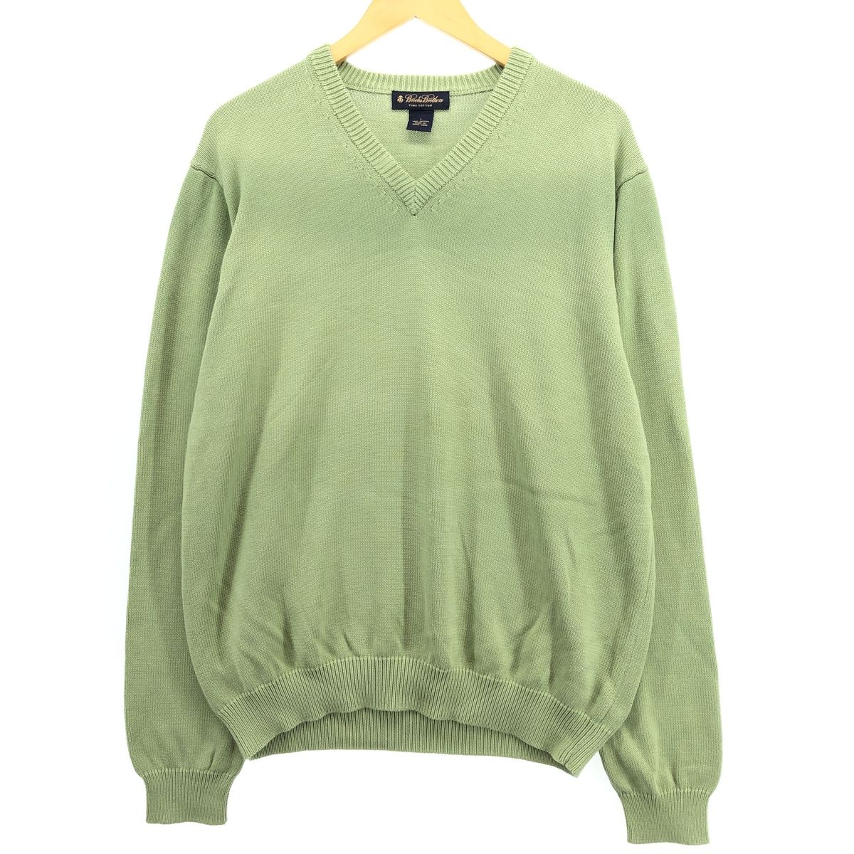 古着 ブルックスブラザーズ Brooks Brothers Vネック コットンニットセーター メンズL/eaa399694