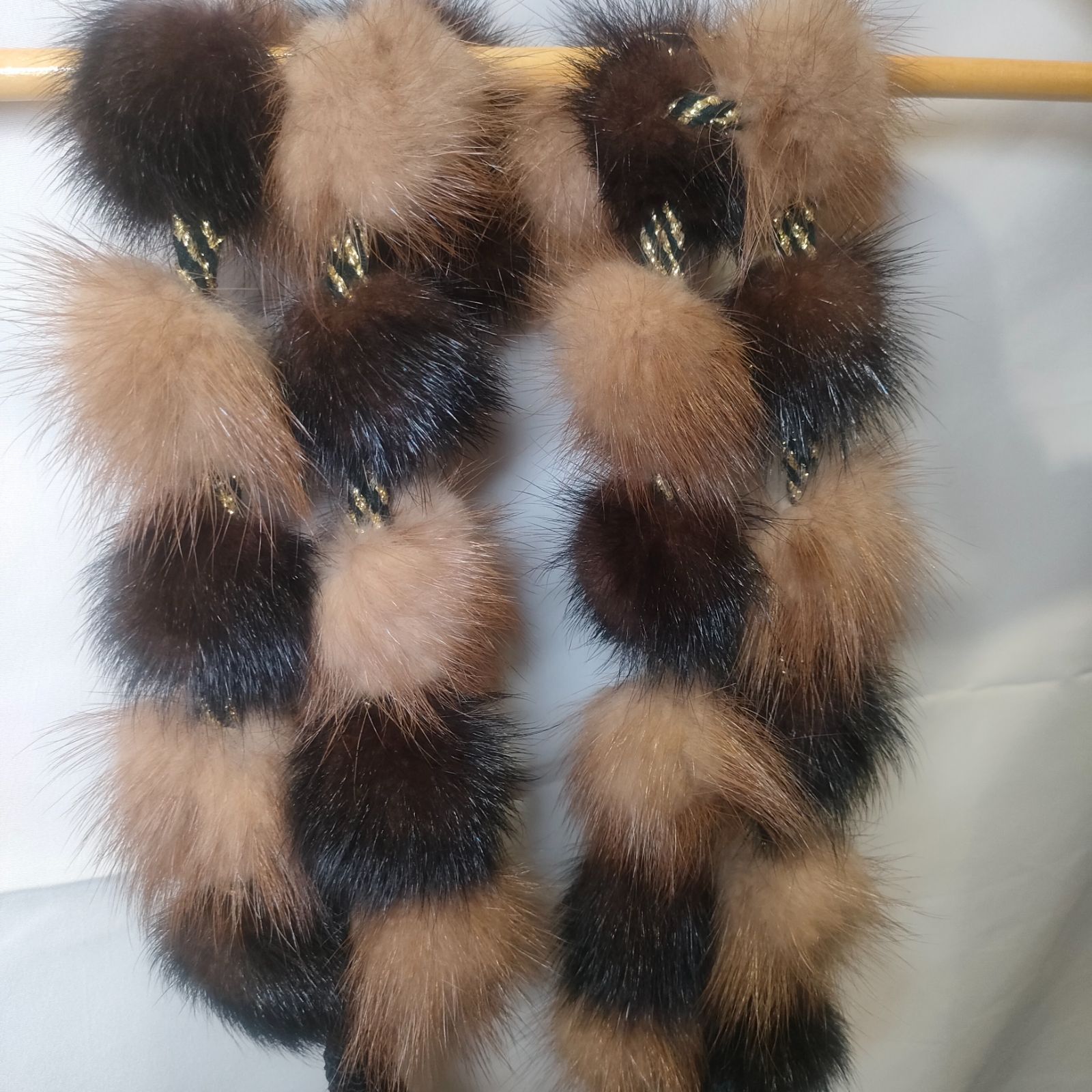 15【美品】MINK ミンク ファーマフラー リアルファー 2色 毛皮 