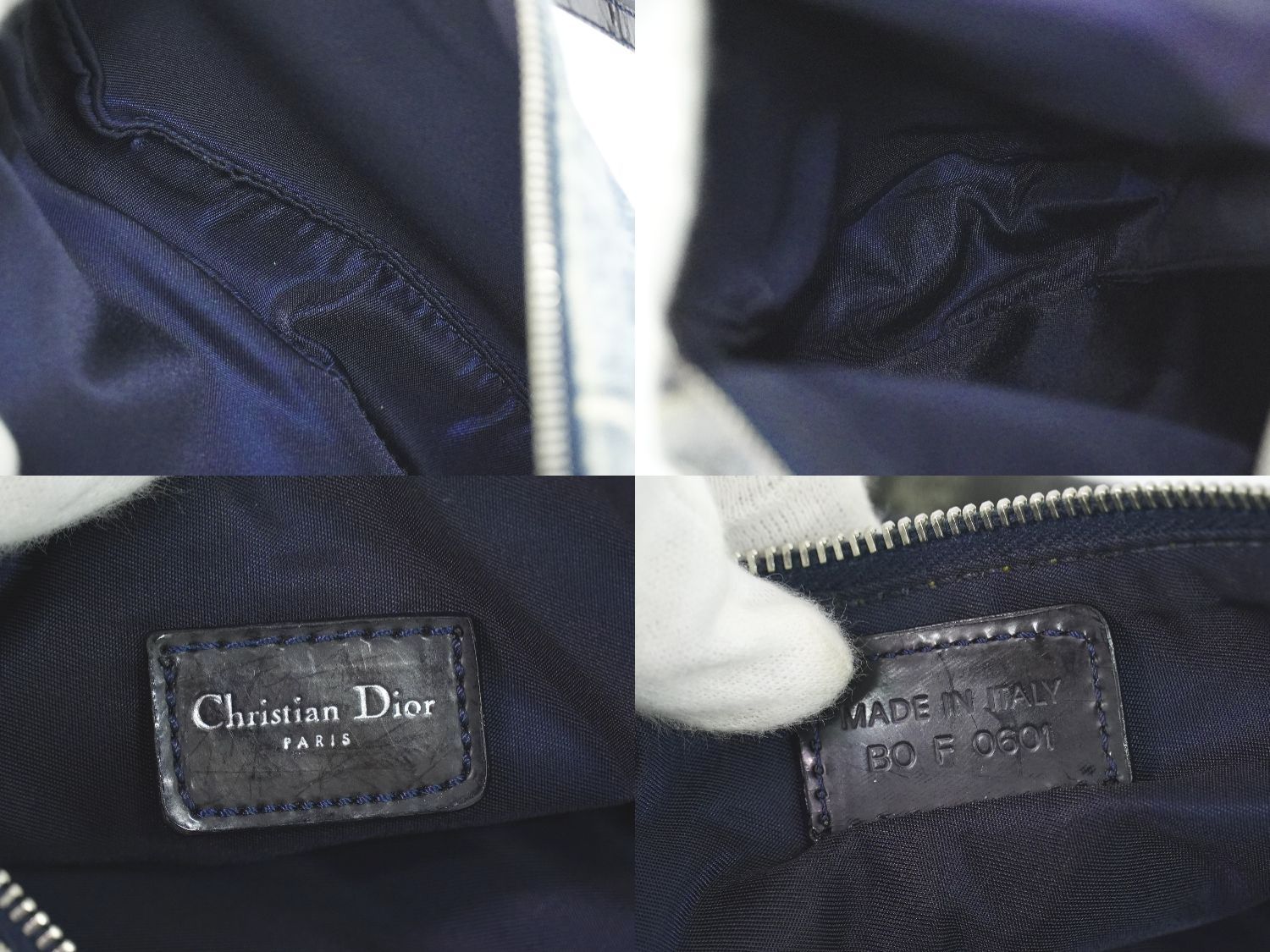 本物 クリスチャン ディオール Christian Dior サドル デニム プリント