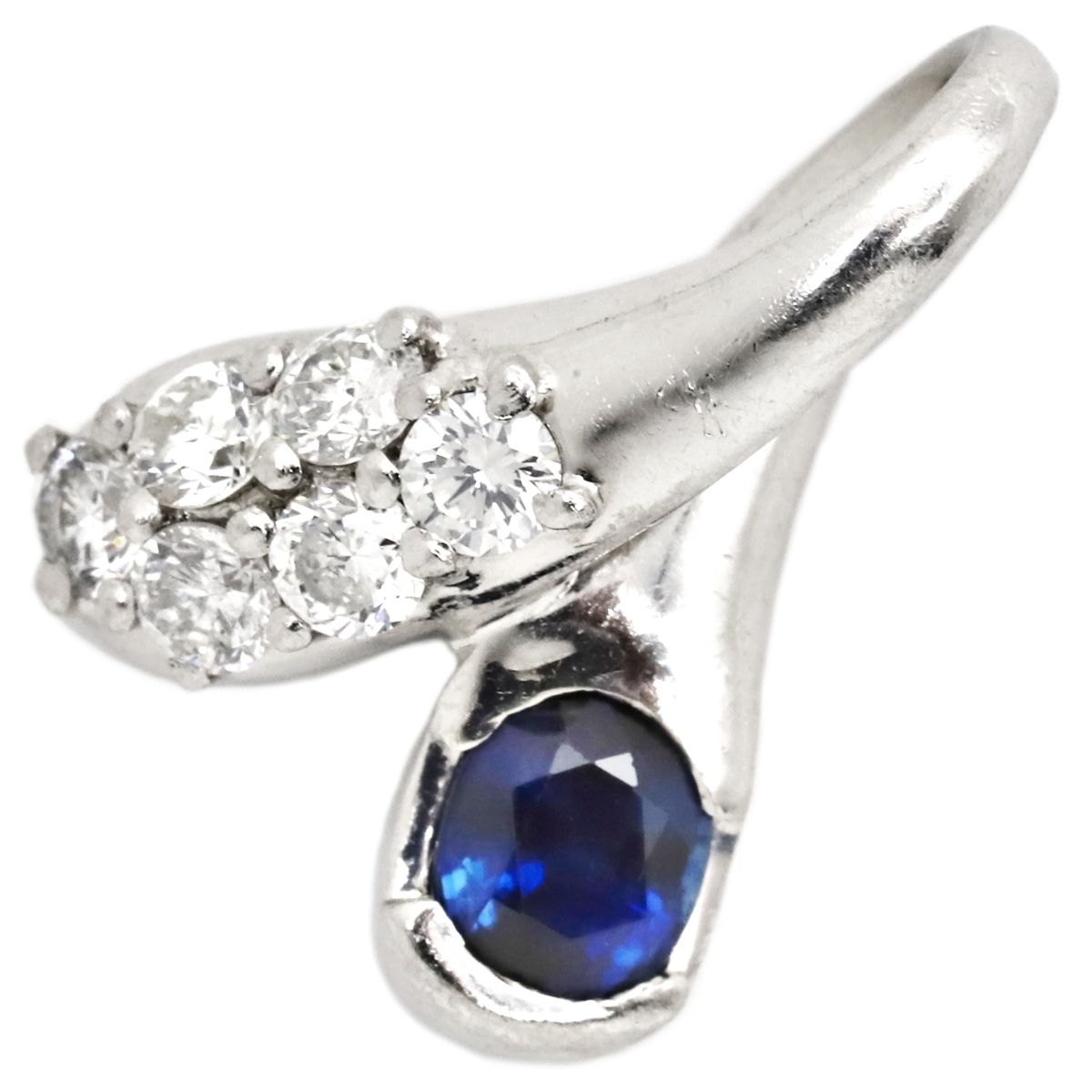 【mai】天然サファイア　ダイヤモンド　ペンダントトップ　プラチナ900 ペンダントトップ Pt900 サファイア ダイヤモンド プラチナシルバー