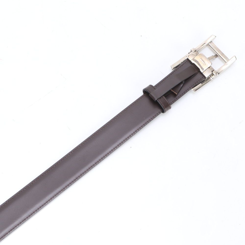 美品 カルティエ タンク レザー ベルト シルバー バックル  