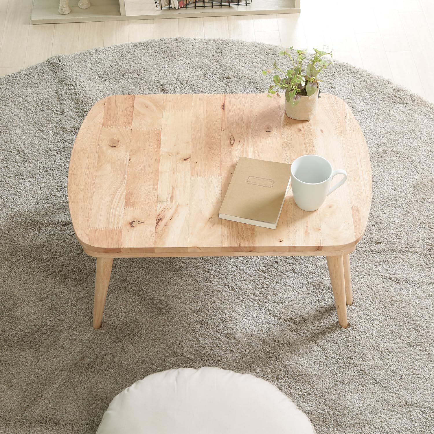 スライド式 天然木 SLIDE ナチュラル Natural 幅70 120×奥行50×高さ34cm リビングテーブル Signature ローテーブル 37019 不二貿易