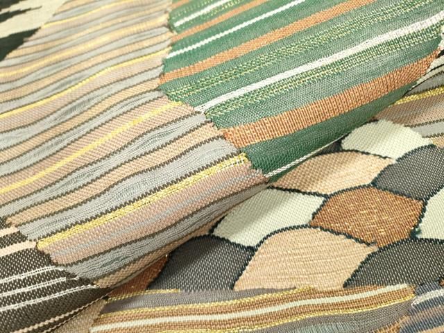 平和屋着物▽全通柄袋帯 スリーシーズン 春夏秋 すくい織 切