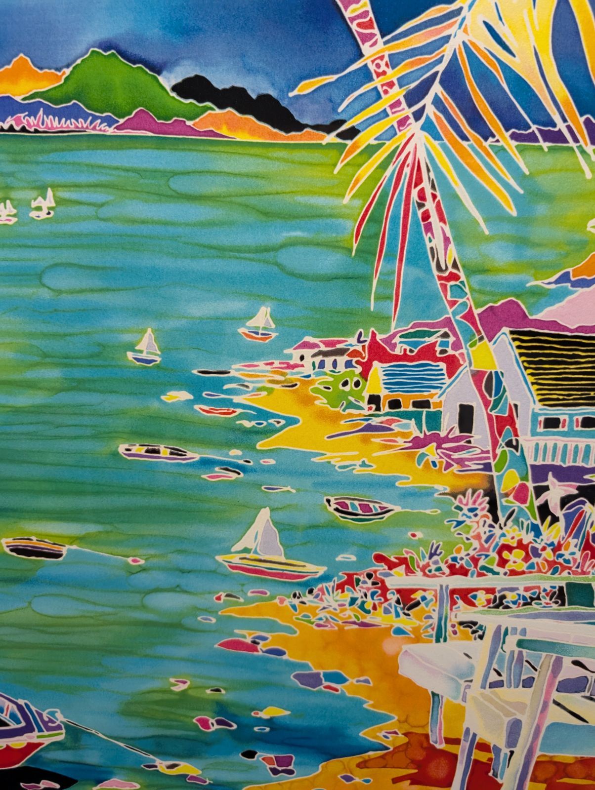 真作 ジェニファー マークス作 名作 状態A シルクスクリーン版画大判 トゥー チェアーズ 額付き 直筆サイン