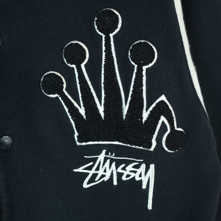 STUSSY スタジャン ブラック/ホワイト ステューシーStussyスウェット