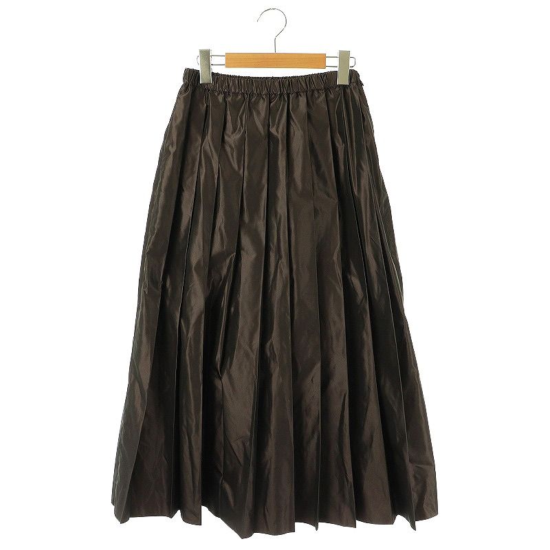 ユナイテッドアローズ UNITED ARROWS シャンブレー タフタ プリーツスカート 36 茶 |MI OS