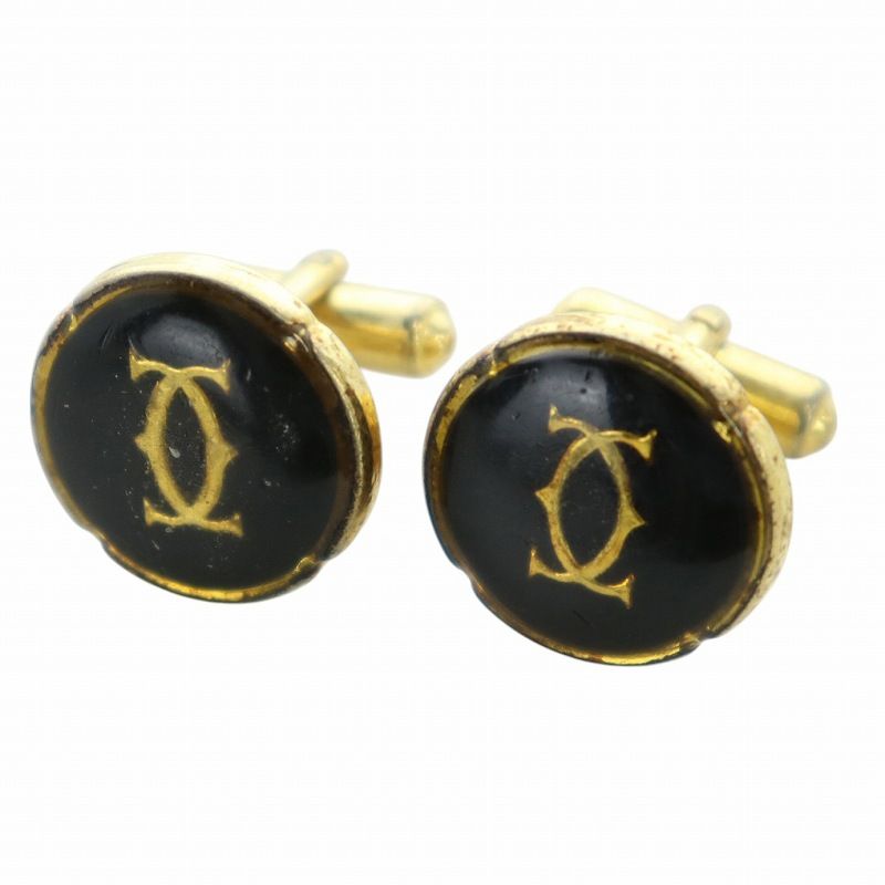 カルティエ Cartier カフスボタン アクセサリー ロゴ ゴールド色