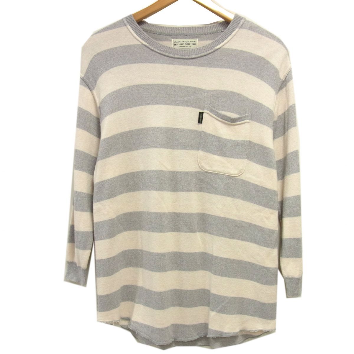 美品☆WESTRIDE ウエストライド シルク混 7分袖 ニット クルーネック 