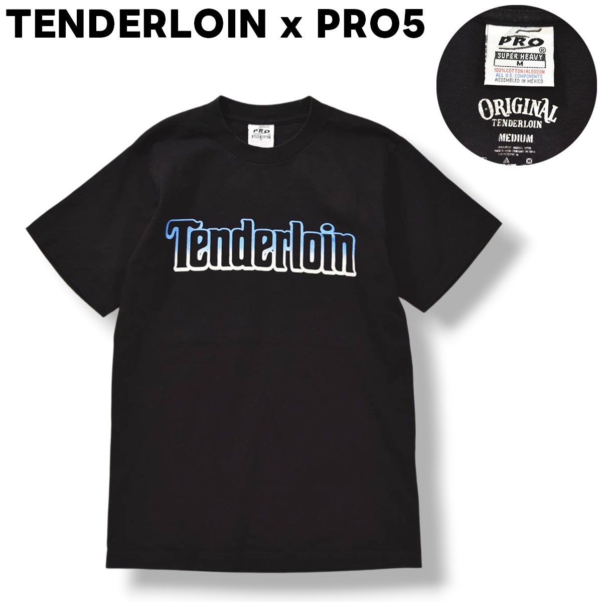 美品】 テンダーロイン TENDERLOIN x プロファイブ PRO5 ロゴ プリント 