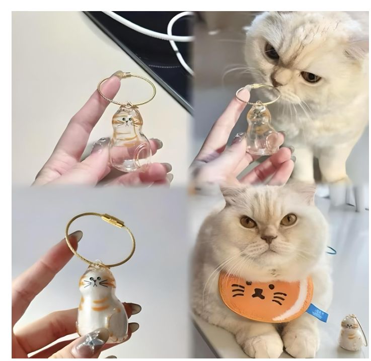 キーホルダー 猫毛 収納 透明 キーホルダー付き ペットの毛専用
