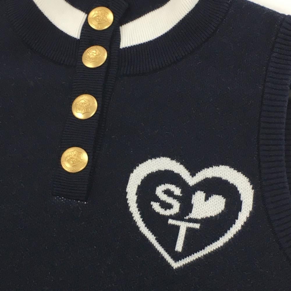 サマンサタバサゴルフ ハート ゴルフ ニットベスト S ネイビー