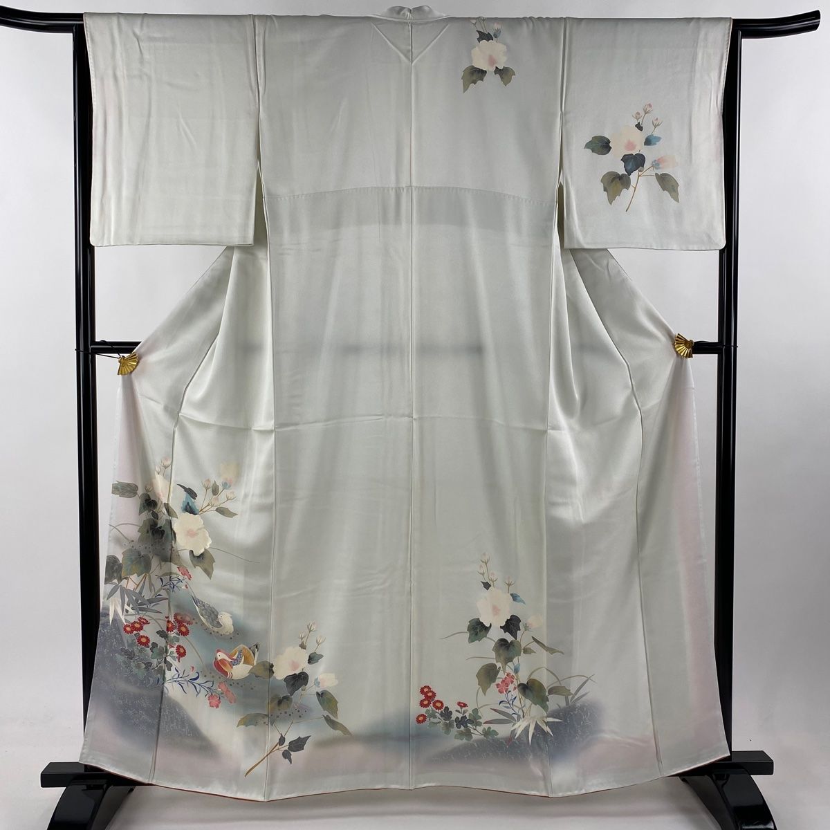 付下げ 身丈163cm 裄丈66cm M 袷 袋帯セット 紬地 葡萄 金銀彩 墨色 正絹 美品 秀品 中古 付下げ 身丈167cm 裄丈66.5cm M 袷 桜 萩 金彩 ぼかし 深緑 正絹 秀品