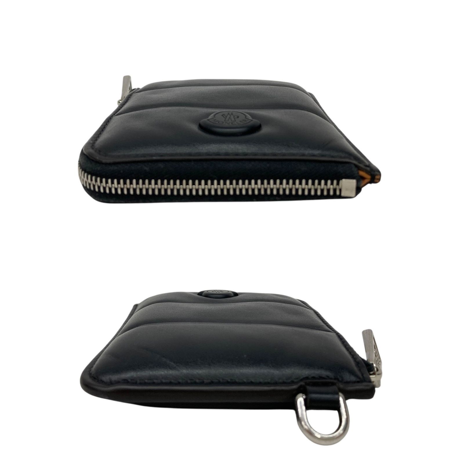 新品　Moncler　モンクレール　財布　コンパクトウォレット　黒　レザー MONCLER - モンクレール ネックストラップ コンパクトウォレット