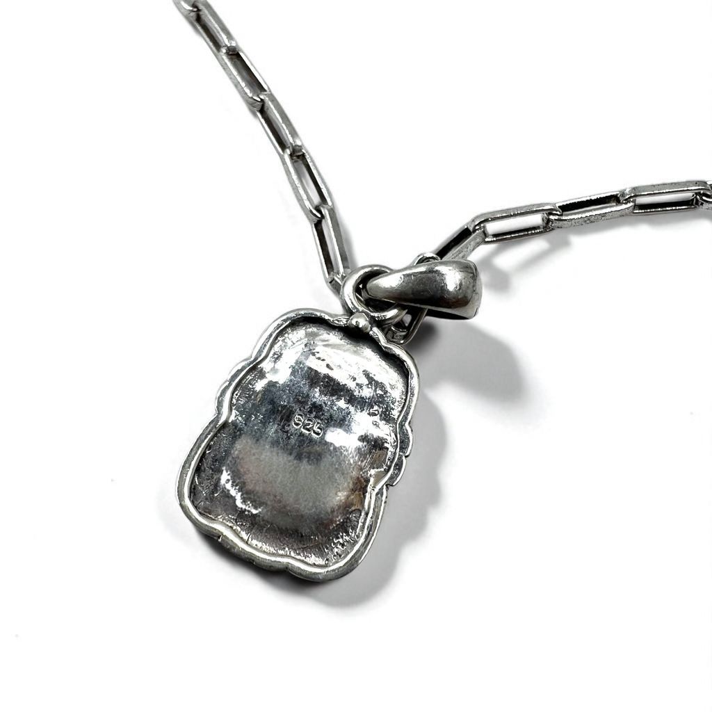 ビンテージ インディアンジュエリー silver シルバー ターコイズ 約37g Vintage White Turquoise Pendant Necklace インディアン