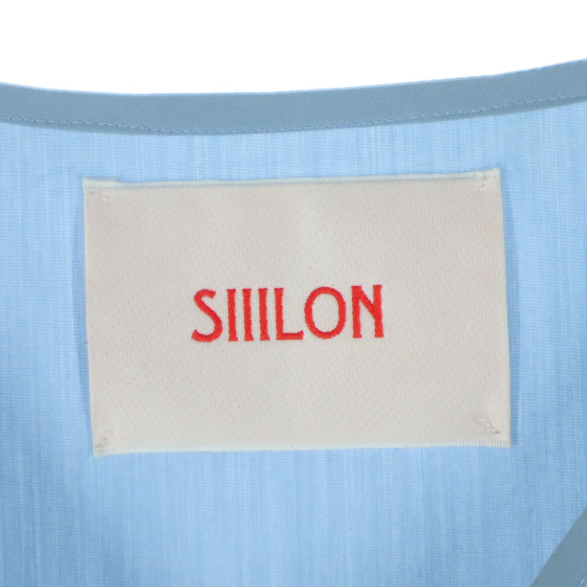 美品 SIIILON シーロン 21AW 日本製 長袖 ブラウス F ブルー SLAW21B01  