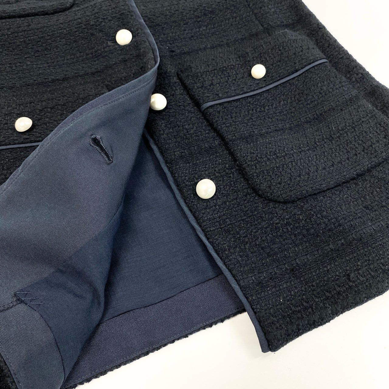 68g21 《美品》 ANAYI アナイ パールボタン ツイードベスト 34