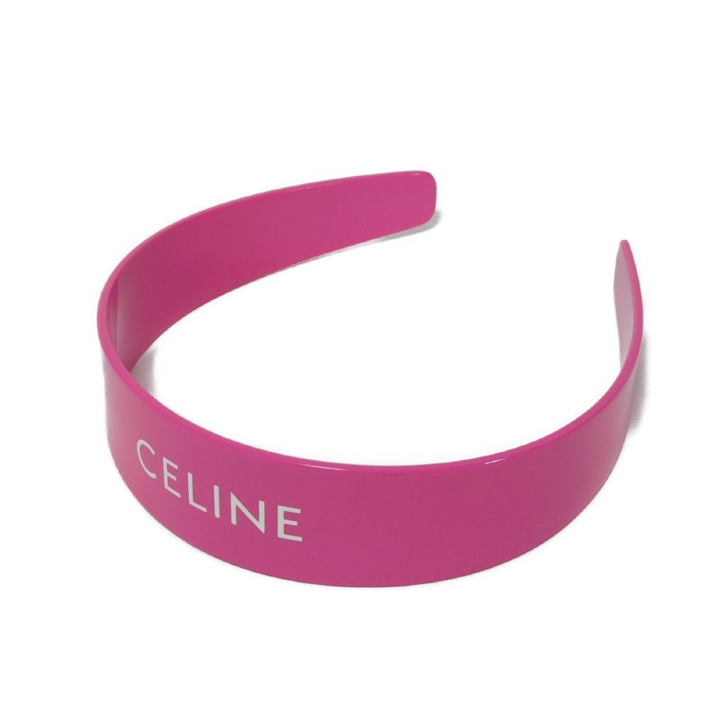 CELINE セリーヌ ヘアアクセサリー ヘッドバンド ピンク ホワイト プラスチック ニッケルフリー カチューシャ 髪留め 新ロゴ アセテート フューシャ バレッタ 46Y376CLA