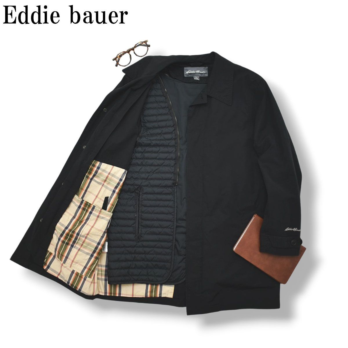 エディーバウアー Eddie bauer ダウンライナー付き 裏地チェック柄 