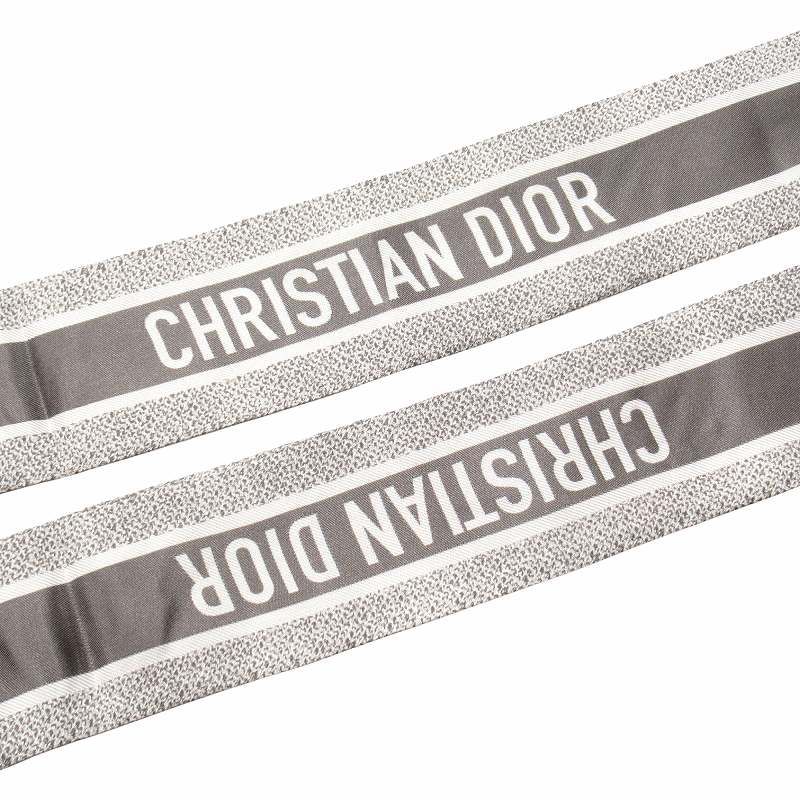 Christian Dior リボンタイプスカーフ ディオール Dior スカーフ バンダナ ブラック ホワイト