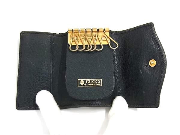 GUCCI オールドグッチ ヴィンテージ GG柄 PVC×レザー 6連 キー