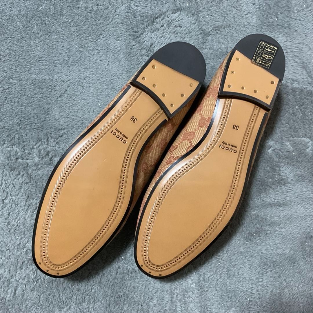 グッチ GUCCI ローファー モカシン ホースビット GG キャンバス