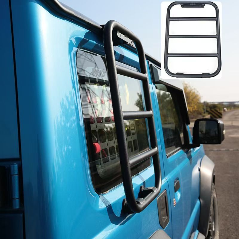 ジムニー JB64W|JB74W サイドラダー ブラック 車頂アクセス必須 洗車 荷物出し安全ステップ 耐荷重150kg オフロード強化 純正穴利用 DIY簡単 外装カスタム 2019- 対応