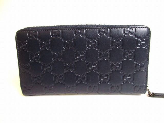 GUCCI GG シマレザー財布 グッチ GUCCI GG シマ レザー ラウンドファスナー 長財布 ジップ