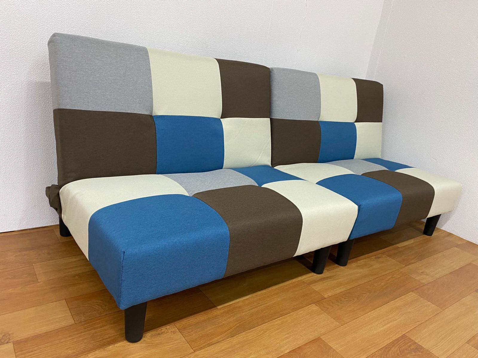 ソファベットおしゃれパッチワーク 3人掛け2人掛け 切り離し可能