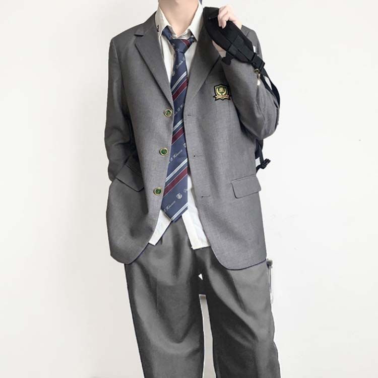 男子高校 制服 ブレザー 4点セット スクールジャケット ロングパンツ スクールシャツ ネクタイ 無地 スーツ コート フォーマル 学生服 高校生 男子中学生  学生服 大きいサイズ スクール 文化祭 #jsea029 - メルカリ