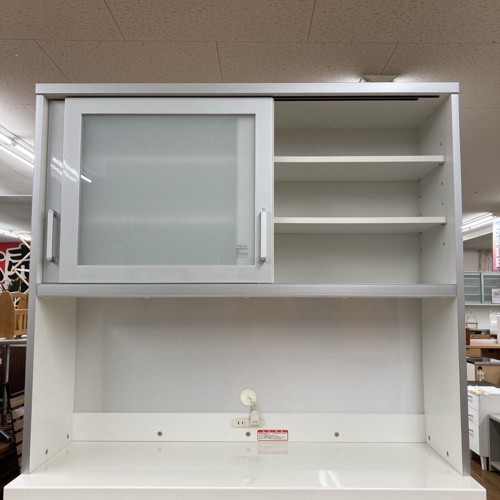 中古】【一部地域送料無料】ステンレス天板鏡面カウンター ホワイト