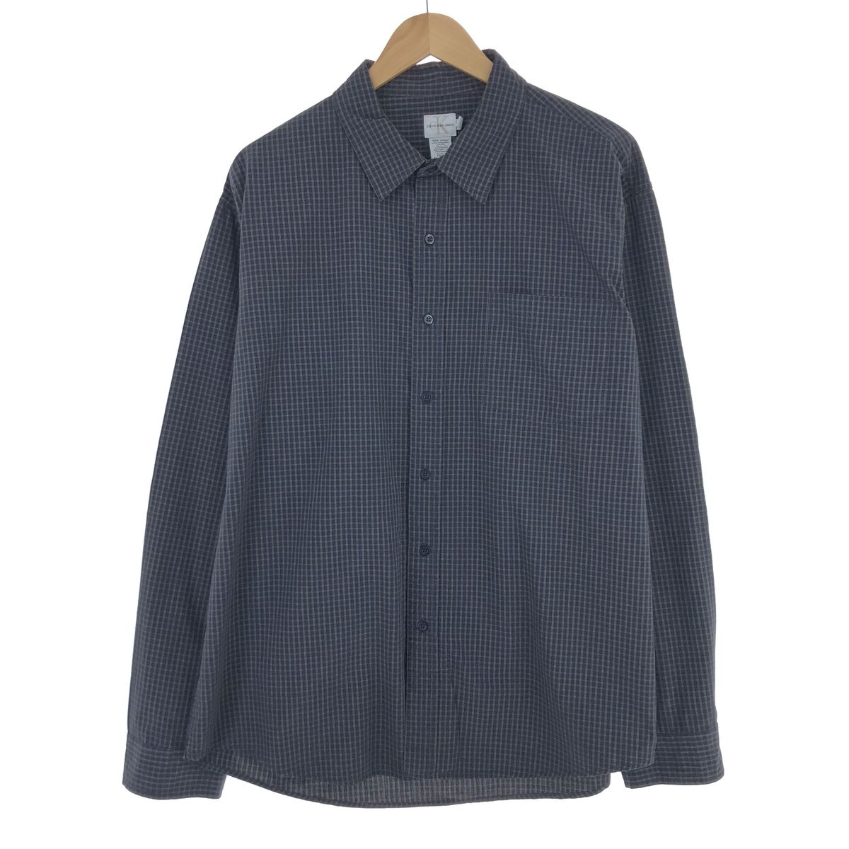 古着 90年代 カルバンクライン Calvin klein 長袖 チェックシャツ メンズXL ヴィンテージ/eaa428617