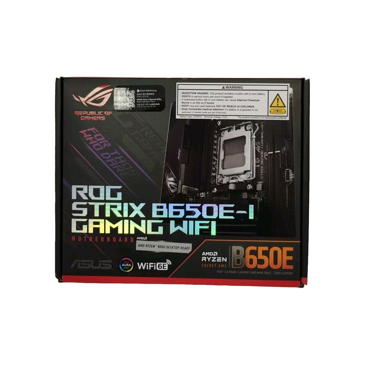 ASUS ROG STRIX B650E-I ゲーミング WIFI 6E ソケット AM5 (LGA 1718 