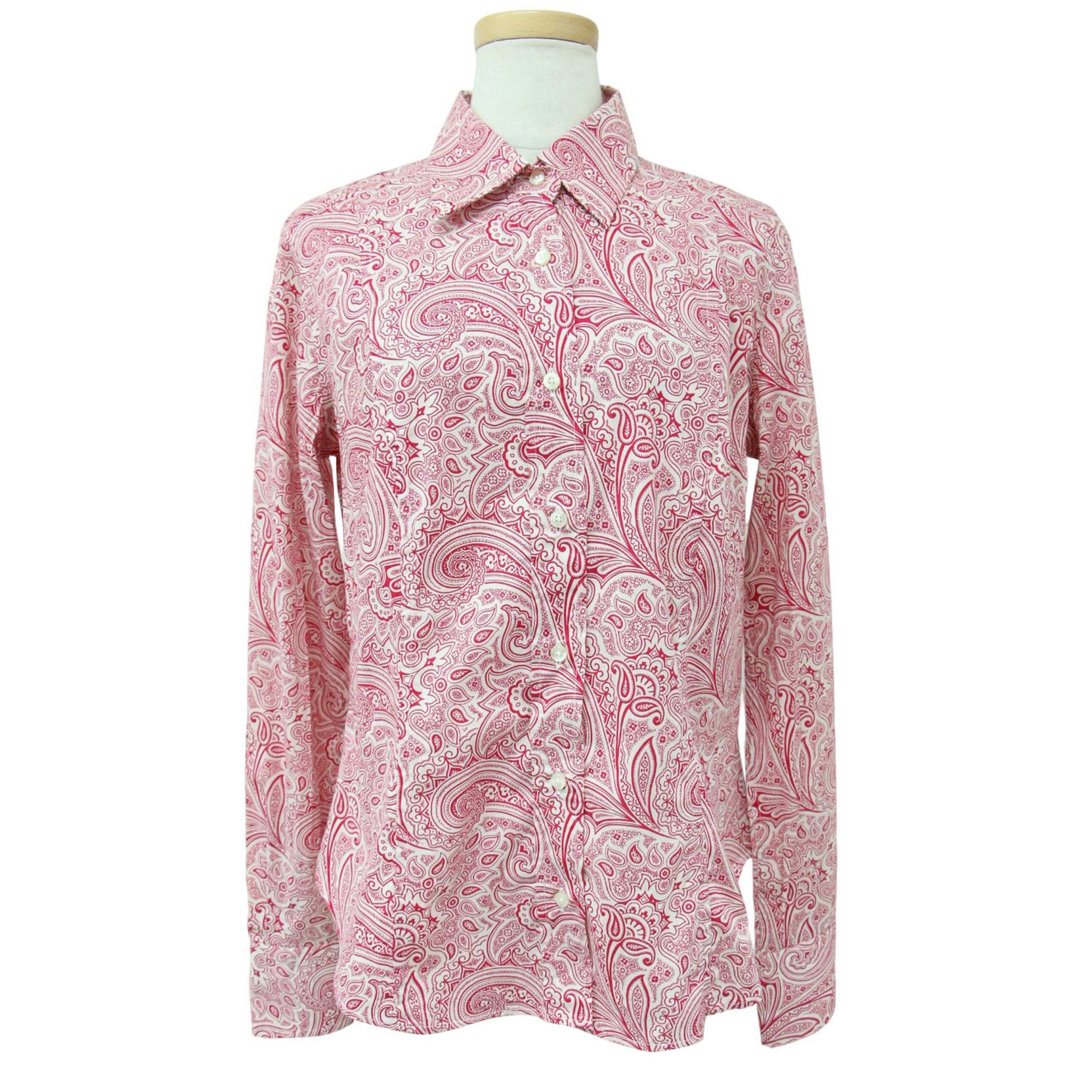 ETRO エトロ シャツ レッド系 44(XL) ペイズリー ストレッチ 総