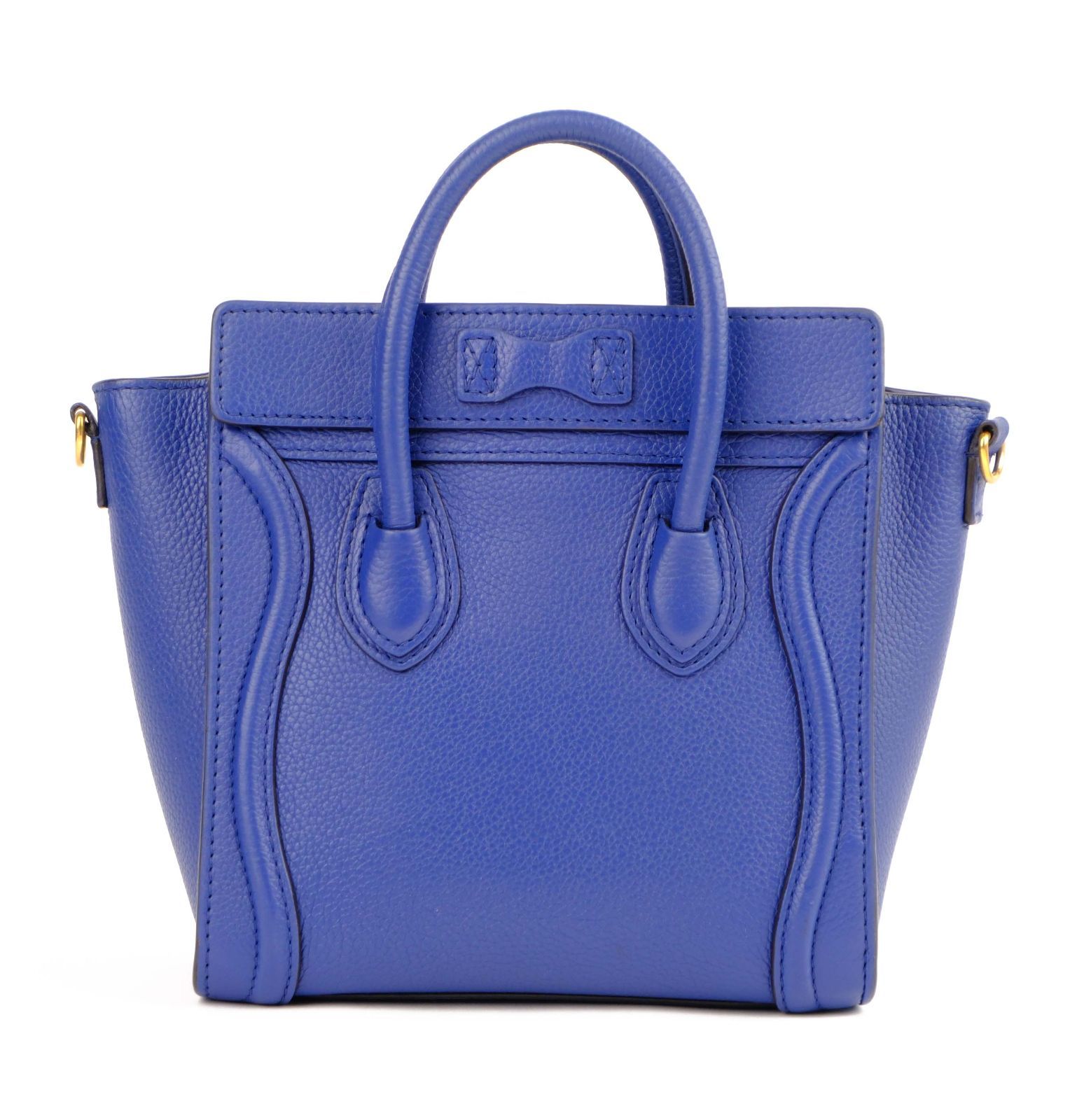 CELINE セリーヌ ラゲージ ナノショッパー ハンドバッグ ブルー系