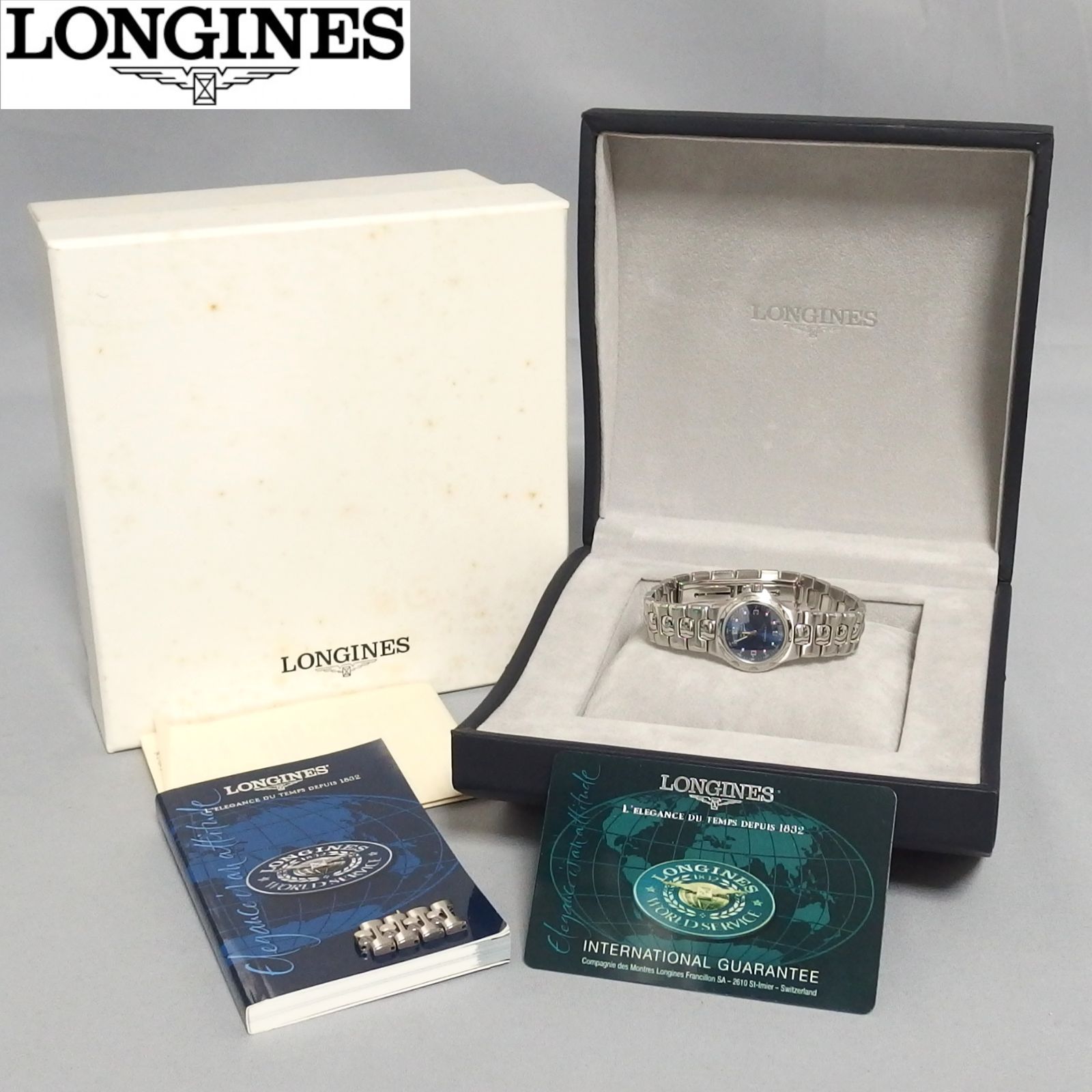 ☆LONGINES CONQUEST L1.130.4 ネイビーダイヤル クォーツ 腕時計 