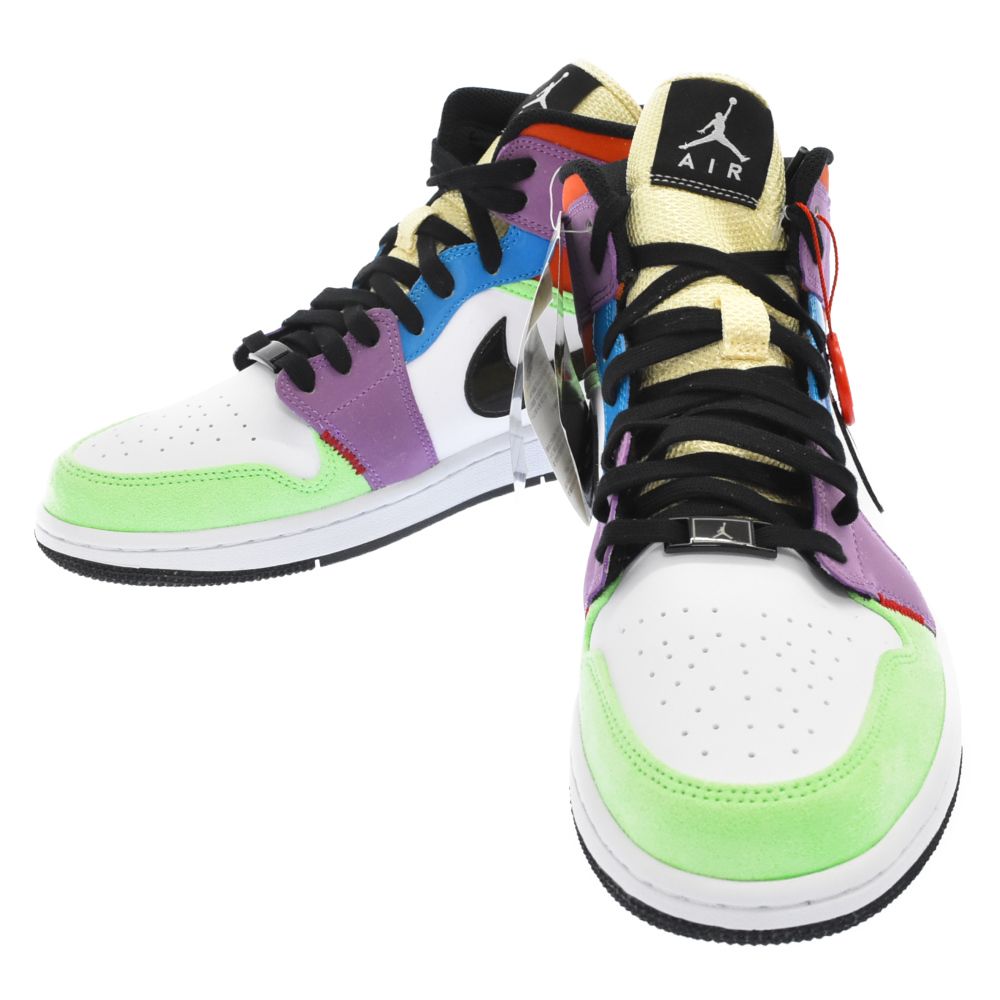 NIKE (ナイキ) WMNS AIR JORDAN1 MID SE MULTICOLOR ウィメンズ エアジョーダン1 ミッド ハイカットスニーカー  ホワイト/マルチ CW1140-100 US11 - メルカリ