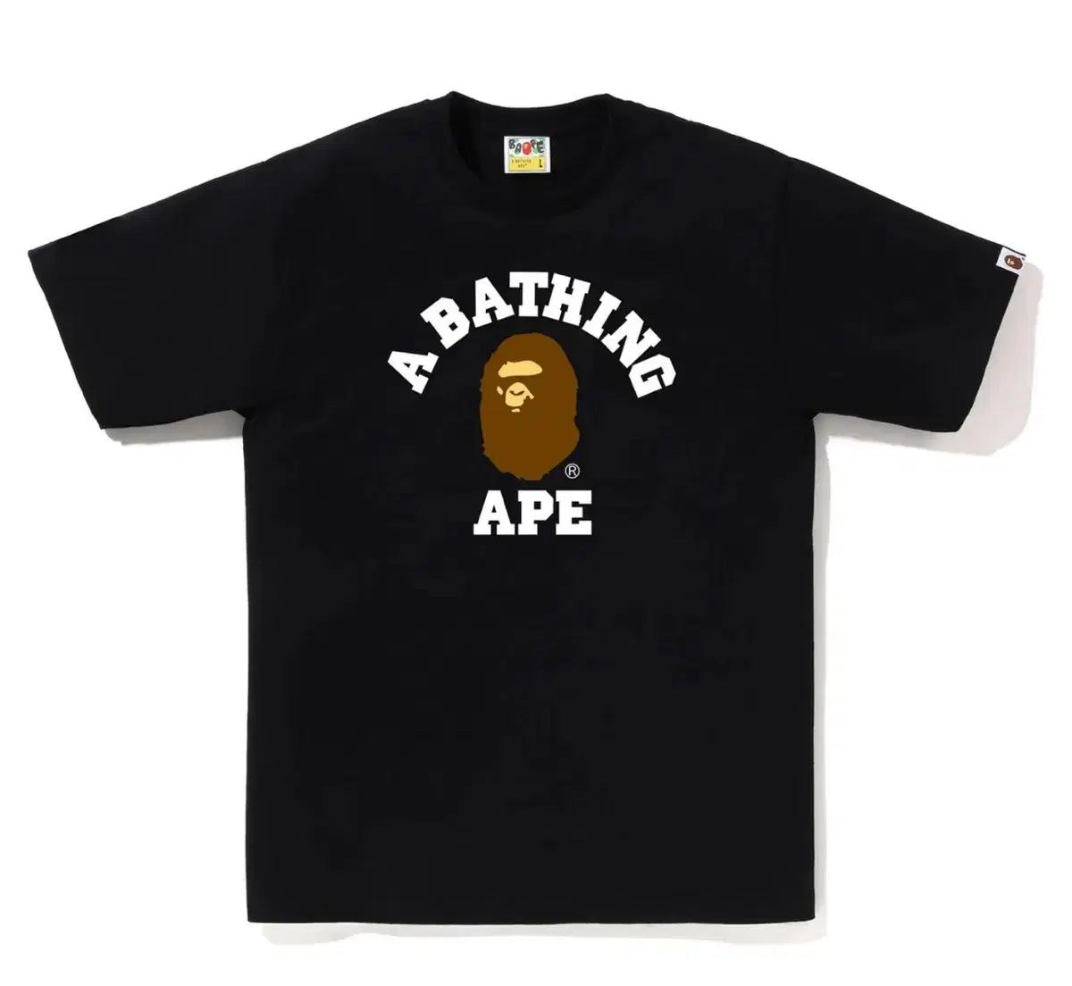 A BATHING APE アベイシングエイプ カレッジ ティー L 黒
