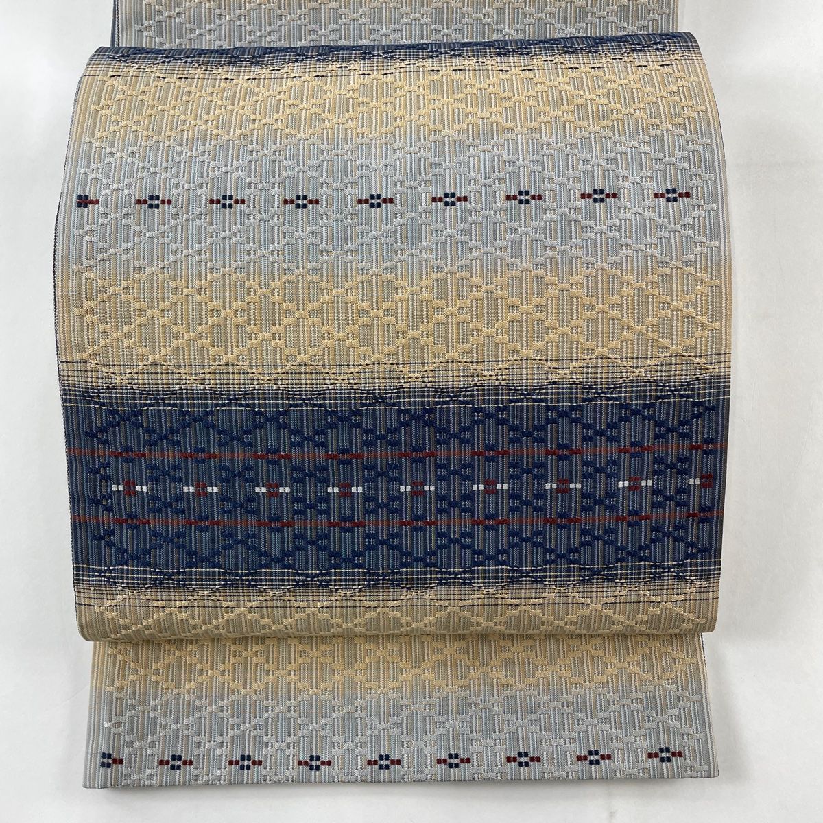 袋帯 美品 名品 全通 正絹 打て 【中古】